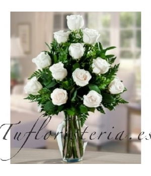 Ramo 12 Rosas Blancas